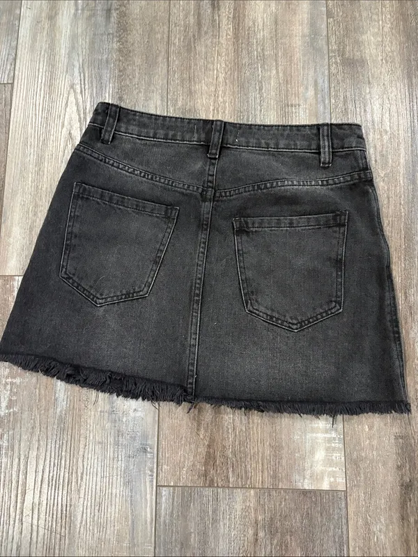 We the Free skirt jean mini skirt ZIP IT UP Free People size 26 - Image 6