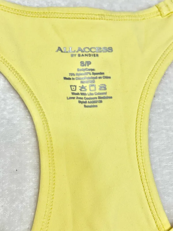 All Access by Bandier Yellow Racerback Sports Bra Size Small - Image 5