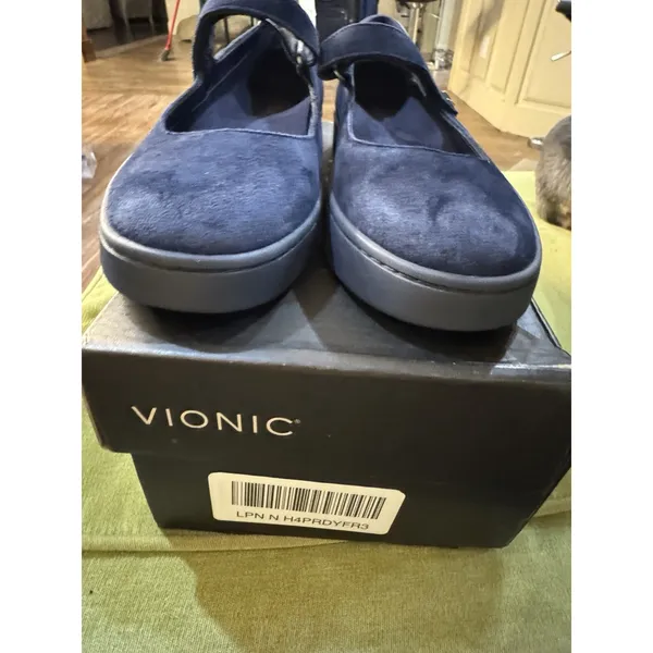 Vionic Women's Uptown Mary Jane Flat Size 7 Blue Suede - Image 5