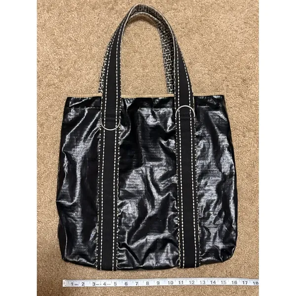 Fossil Black/Tan Key-Per Magnetic Closure Tote Bag Purse - Image 5