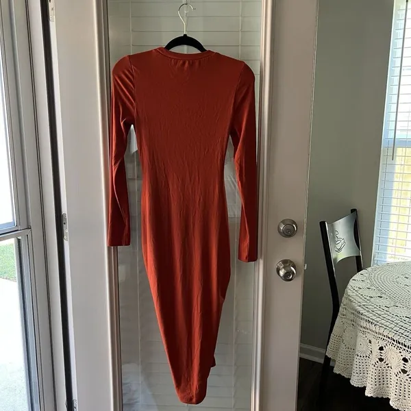 By Egreis‎ Maxi Midi Dress Small Bodycon Ruched Y2K - Image 2
