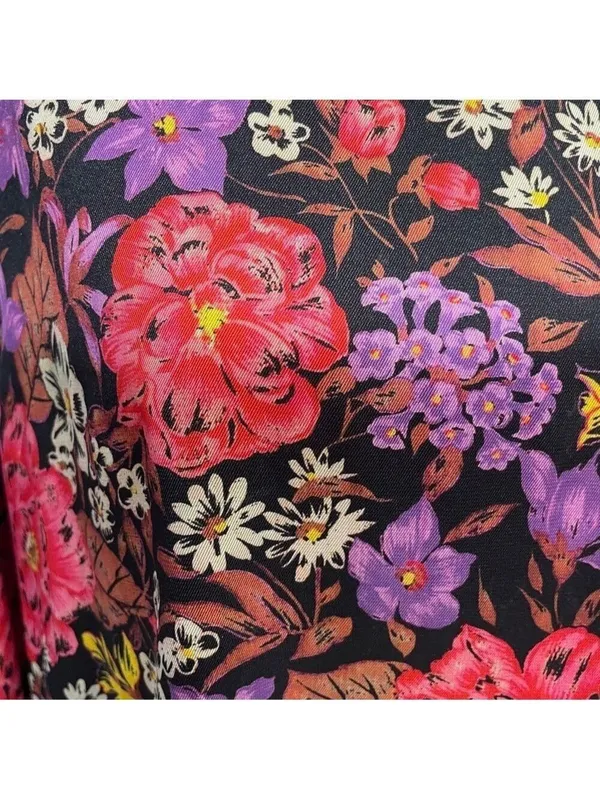 ZARA MULTICOLOURED FLORAL PRINT RELAXED FIT BLOUSE SIZE XS see measurements - Image 6