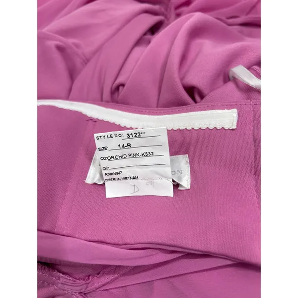 Dessy Collection Strapless Empire Waist Chiffon Gown in Orchid Pink Size 14 NWOT - Image 9