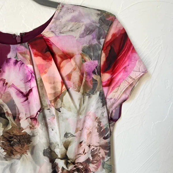 Ted Baker Ceyara stealth floral black dress size 4 - Image 2