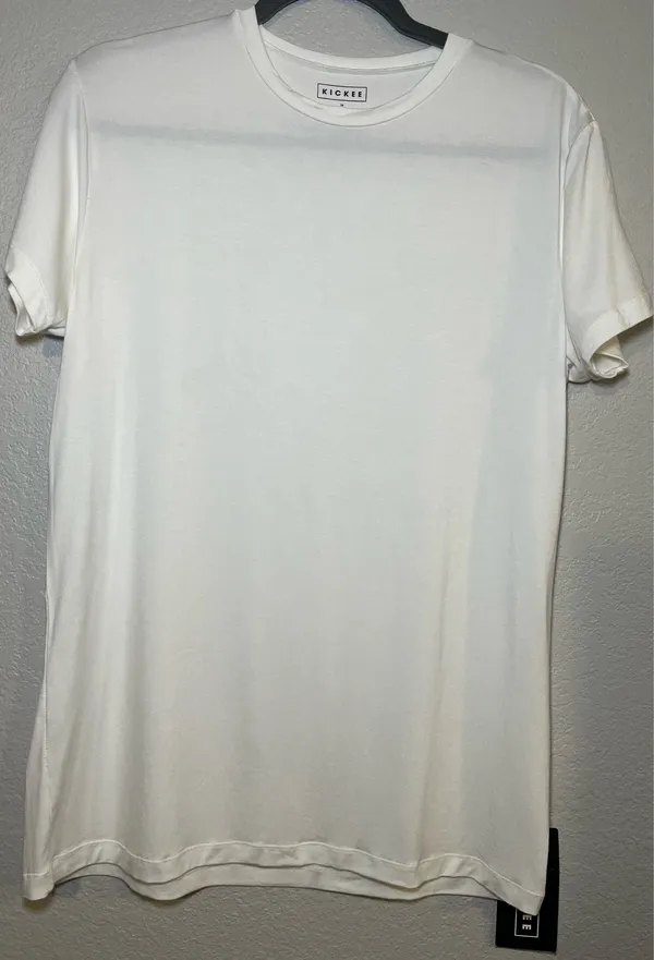Kickee Pants Men's Short Sleeve Crew Neck Tee in Natural Size Medium Bamboo - Image 2