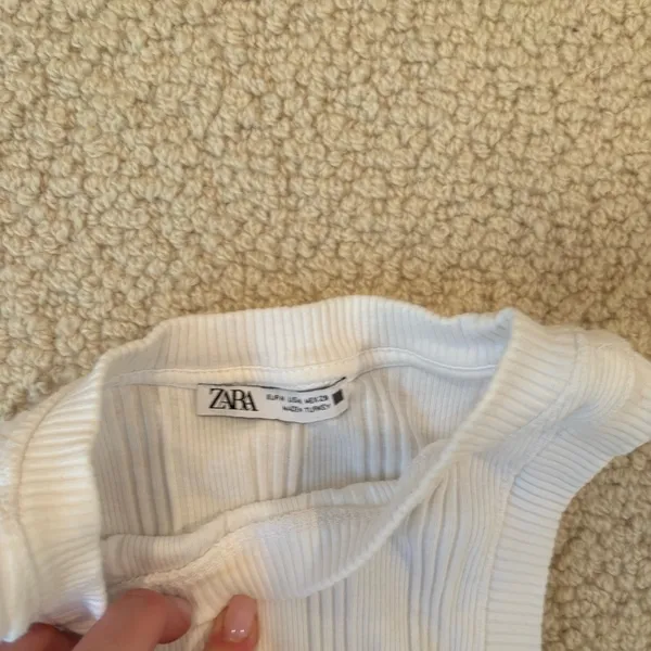 Zara Ribbed White Tank - Image 2