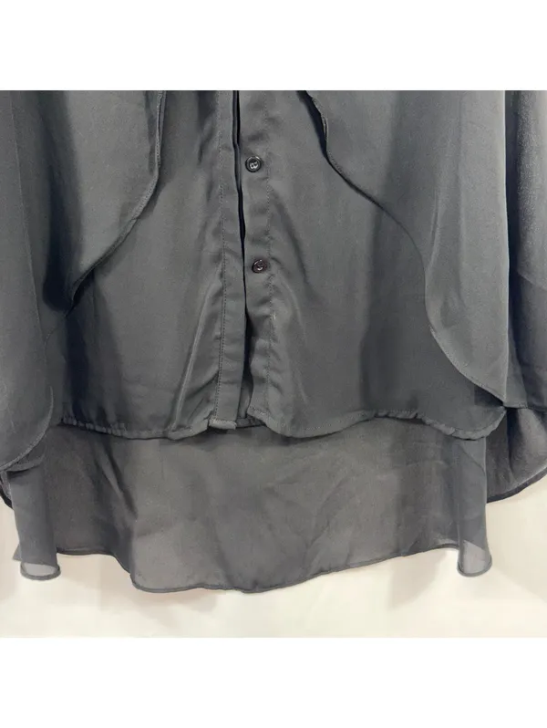 VLD Black Sleeveless High Low Tunic Blouse Large - Image 4