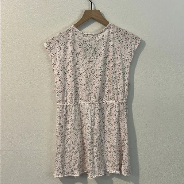 American Rag Cie Soft Cotton Modal Floral Cap Sleeve V Neck Babydoll Tunic Top L - Image 7