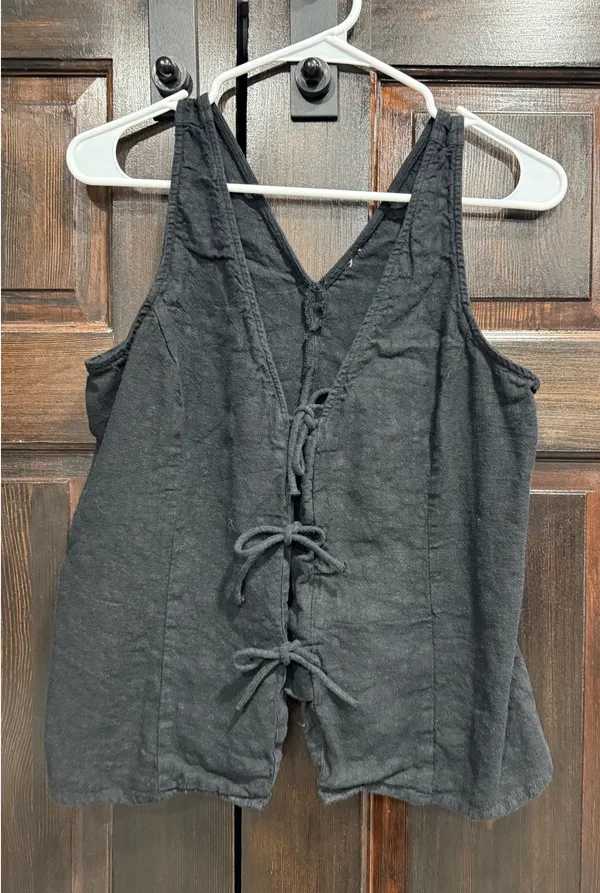 A New Day Linen tie v-neck tank - Image 2