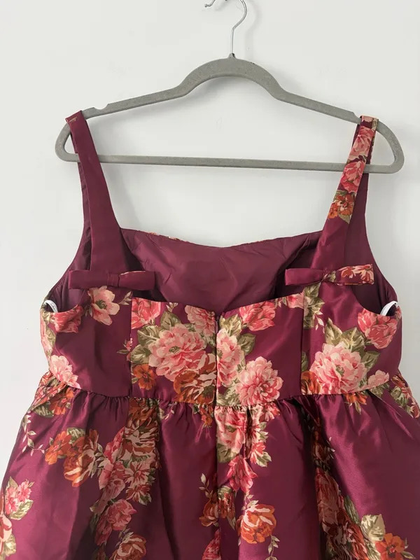 Lulu’s Unbelievably Lovely Red Floral Babydoll Empire Waist Mini Dress NWT XL - Image 8