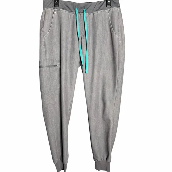 FIGS Zamora Joggers Women Large Gray Scrub Technical Pants Hospital Doctor Nurse - Image 13