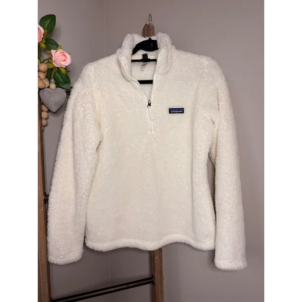 Patagonia Los Gatos 1/4 Zip Fleece Pullover Birch White 25235 Women Medium - Image 2
