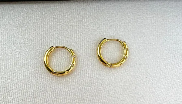 13mm Star Small Gold Hoop Earrings for Women Men - Image 2