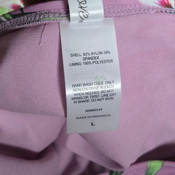 Salt + Cove High-Waist Floral Swim‎ Bottom in Tropicali Dusty Violet L - Image 4