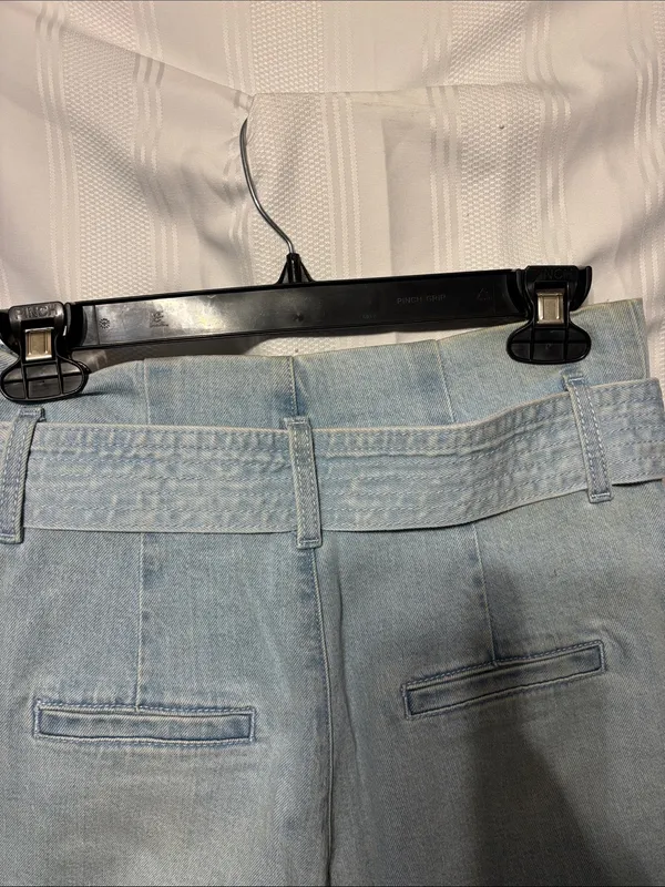 a new day Light Wash Paperbag Waist Denim Pants with Tie - Image 4
