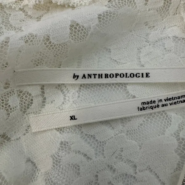By Anthropologie Lace Camisole XL Ivory Coquette Romantic Boho Layering Floral - Image 7