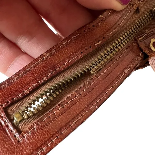 Vintage Abtik Hand-tooled Mayan Print Leather Clutch - Image 10