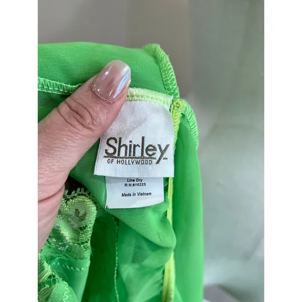 Shirley of Hollywood Sheer Lace Robe Lingerie‎ Coquette Green S/M - Image 6