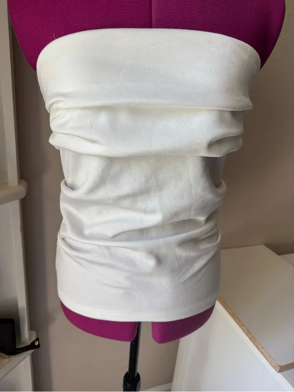 Emerson Lang White Strapless Tube Top - Clean Minimal Silhouette - Image 5