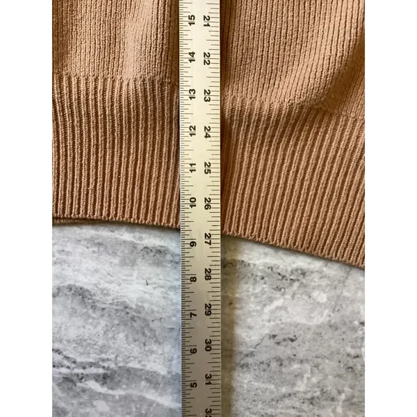 Free People Ottoman Slouchy Tunic Sweater Camel Brown Ribbed Knit Mock Neck S - Image 4