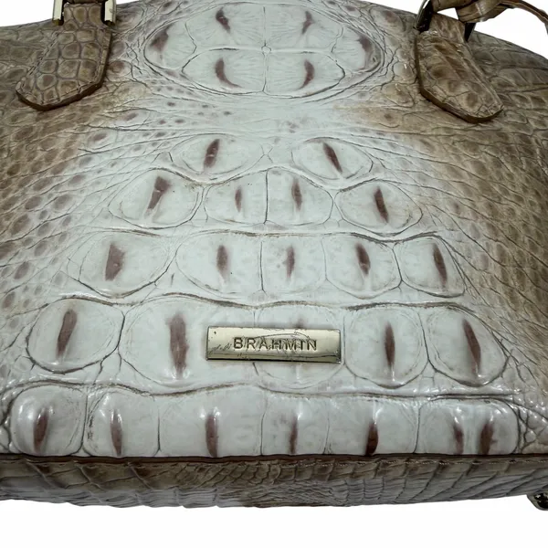 Brahmin Duxie Melbourne Leather Satchel Bag Crossbody Bag Tan - Image 9