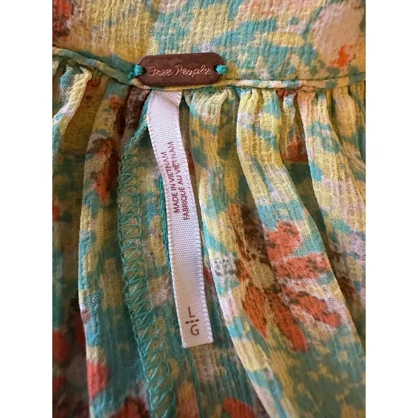 Free People Feeling Groovy Maxi Dress Size Large 70s Chartreuse Floral Bohemian - Image 13