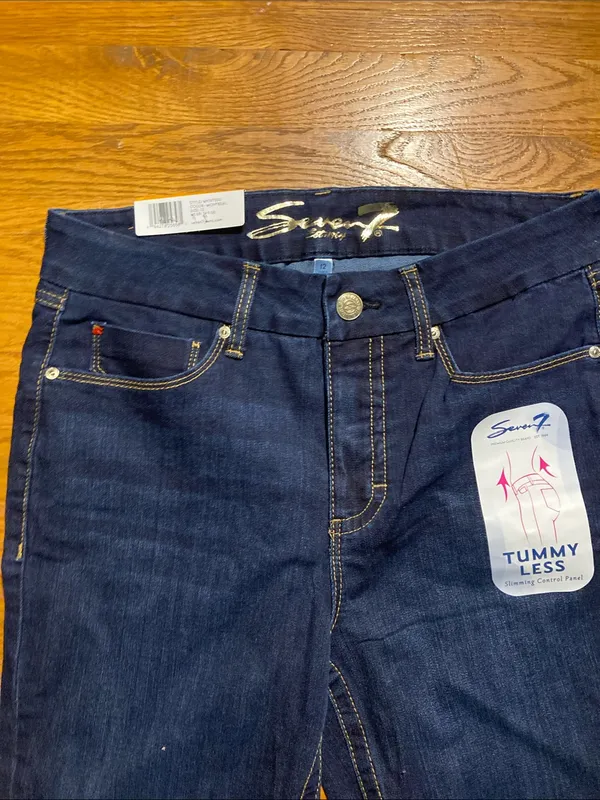 Seven7 Dark Indigo tummyless Jeans NWT size 12 women’s - Image 2