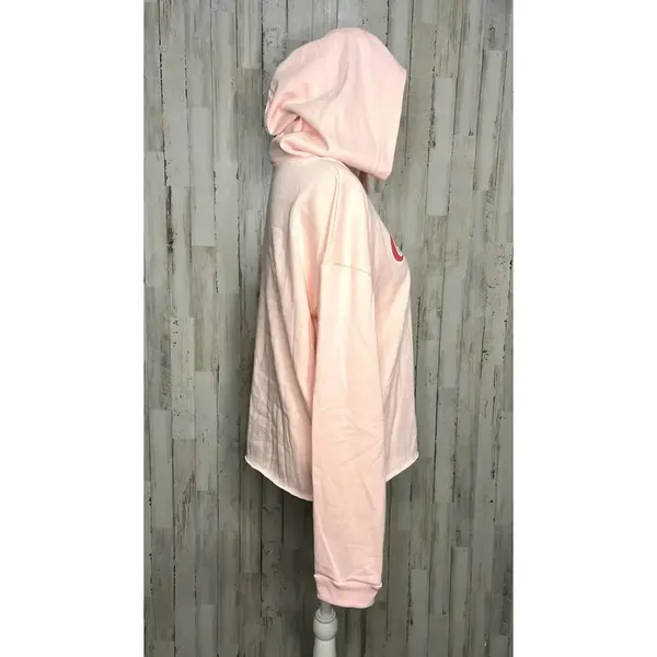 Coca-Cola‎ Women's XL Pink Cropped Hoodie Long Sleeve Pullover Casual - Image 4