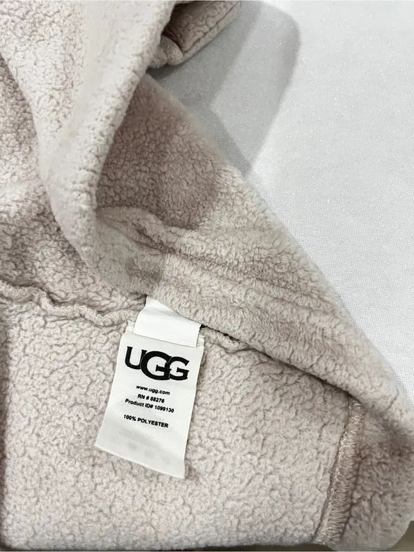 UGG Marlow Robe Moonbeam Oatmeal Size Large Long Length Plush Fleece Comfy - Image 12