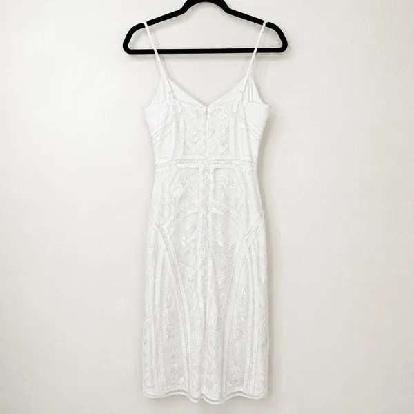 NEW Lulus Alluring Interest White Sequin Embroidered Sleeveless Midi Dress - Image 8