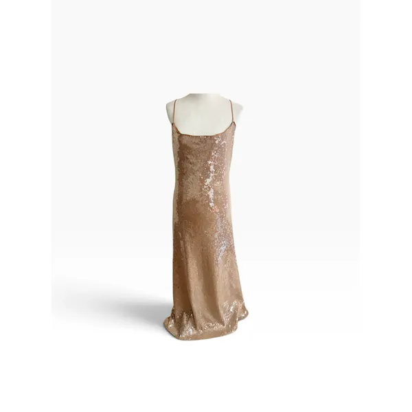 Bardot Maxi Dress Women's XL Nude Shimmering Ramira Sequin Spaghetti Straps - Image 2
