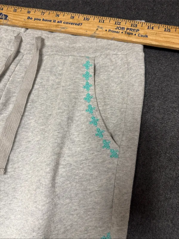 LUCKY BRAND XS Gray Lotus Joggers Turquoise‎ Studded Sweatpants - Image 7