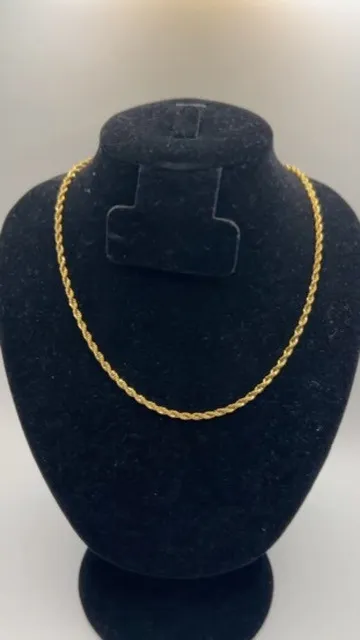 Mens Rope Chain 3mm 20 Inch Real Gold Bold Miami Plated Street Solid New - Image 2