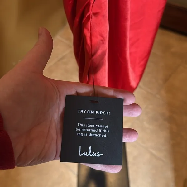 Lulu’s Want You By My Side Red Satin Twist-Back Halter Mini Dress Size Large - Image 12