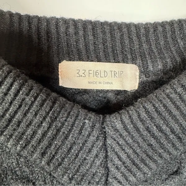 3.3 Field Trip Black Cable Knit Tie‎ Back Cropped Sweater Size undefined - Image 3
