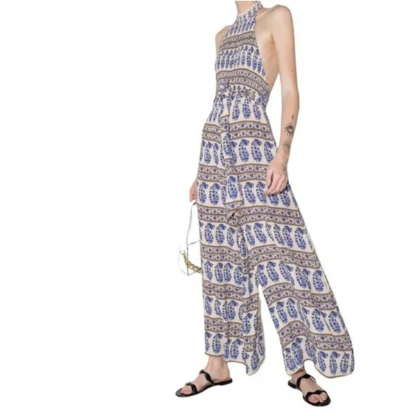 NWT Boteh Lazuli shirred halterneck jumpsuit size 1 - Image 3