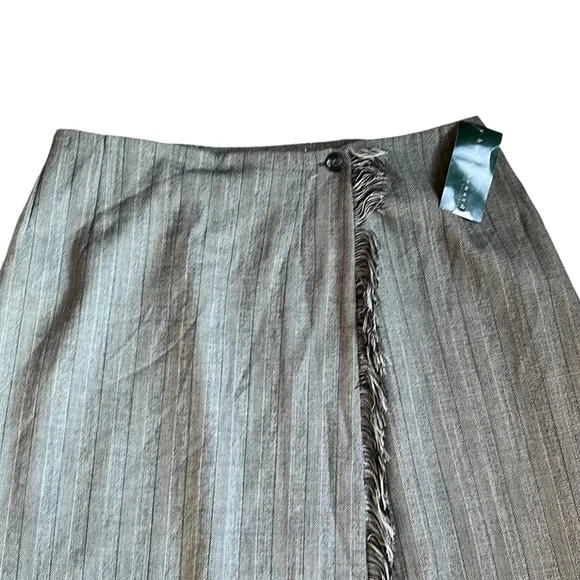 Harve'‎ Bernard Wool Wrap Maxi Skirt with Fringe Size 12 - Image 3