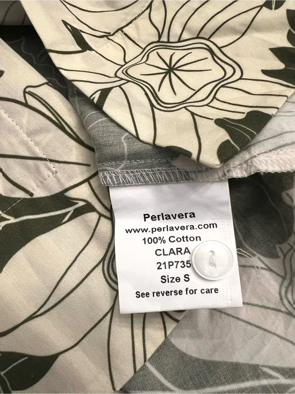 NWT Revolve x Perlavera Clara Button Down Shirt Dress in Green Lotus Khaki - Image 8