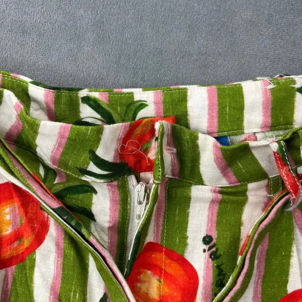 Farm Rio Anthropologie Pineapple Striped Shorts XS Green Pink Tropical Boho - Image 3