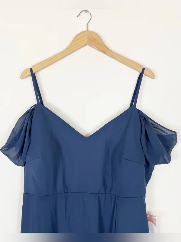 Birdy Grey Devin Convertible Dress Chiffon Women’s Plus Slate Blue Bridesmaid - Image 8