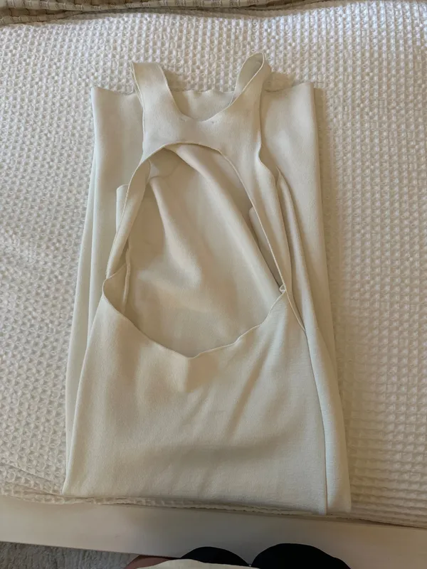 ZARA White Cut-Out Midi Dress - Image 4