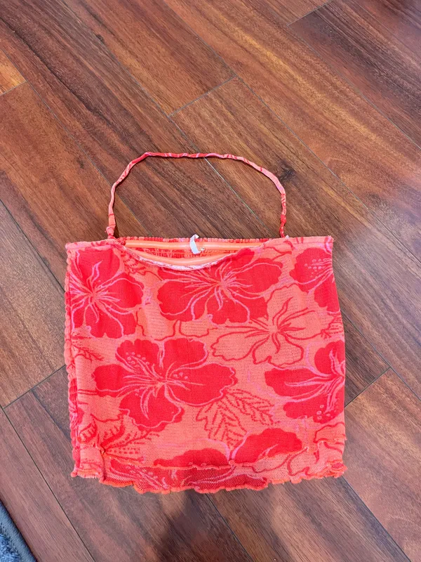 Free People Pink and coral Floral Top - Image 2
