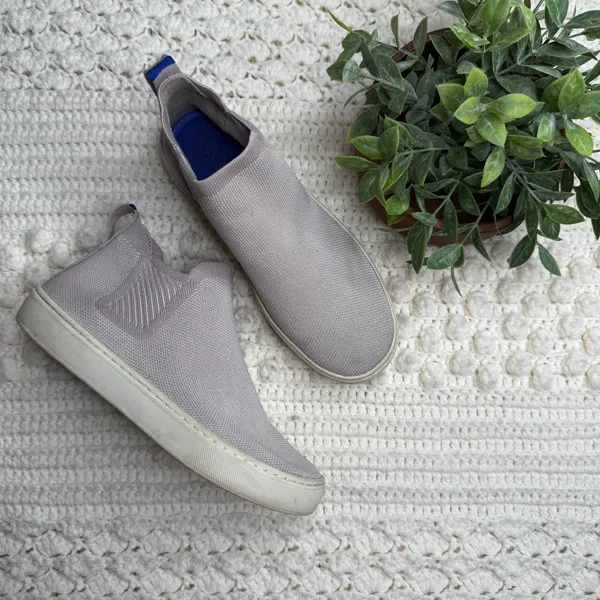 ROTHY'S Women's Size 6.5 Chelsea Boot Shoes Lilac Gray Slip On High Top Sneaker - Image 4