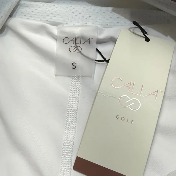 NWT‎ Calia 14" Side Pleat Golf Skort Size S Cross Thatch Cool White UPF 50+ - Image 7