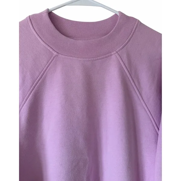 Aloha Island ALO Yoga Heavy Weight Free Time Crew Neck Pullover Sugarplum Pink Women's Small? - Image 3