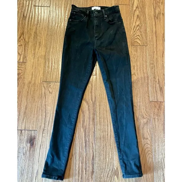 Abercrombie and Fitch the super skinny high rise black wash jeans 26 - Image 4