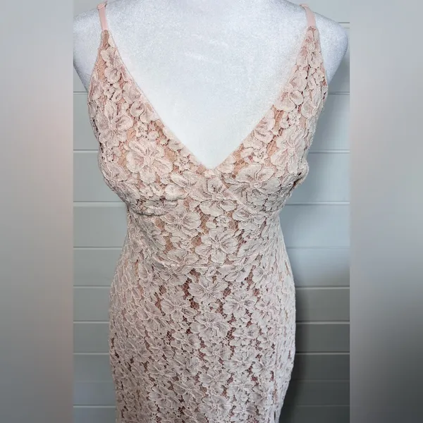Lulus Sweet Blossom Blush Pink Lace Floral‎ Dress Size 10 - Image 5
