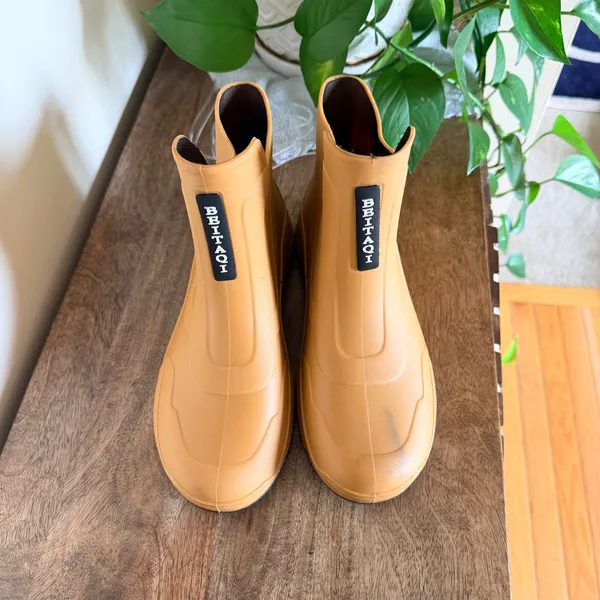 Womens EU 41 Tan‎ Brown Waterproof Ankle Rain Bots Lug Sole Pull On Outdoor Wet - Image 10