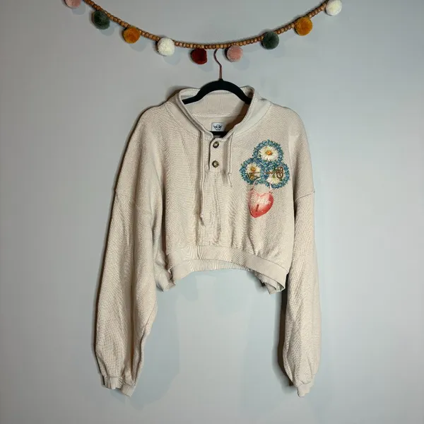 Boys Lie cream Locked In Henley sweatshirt - Image 2