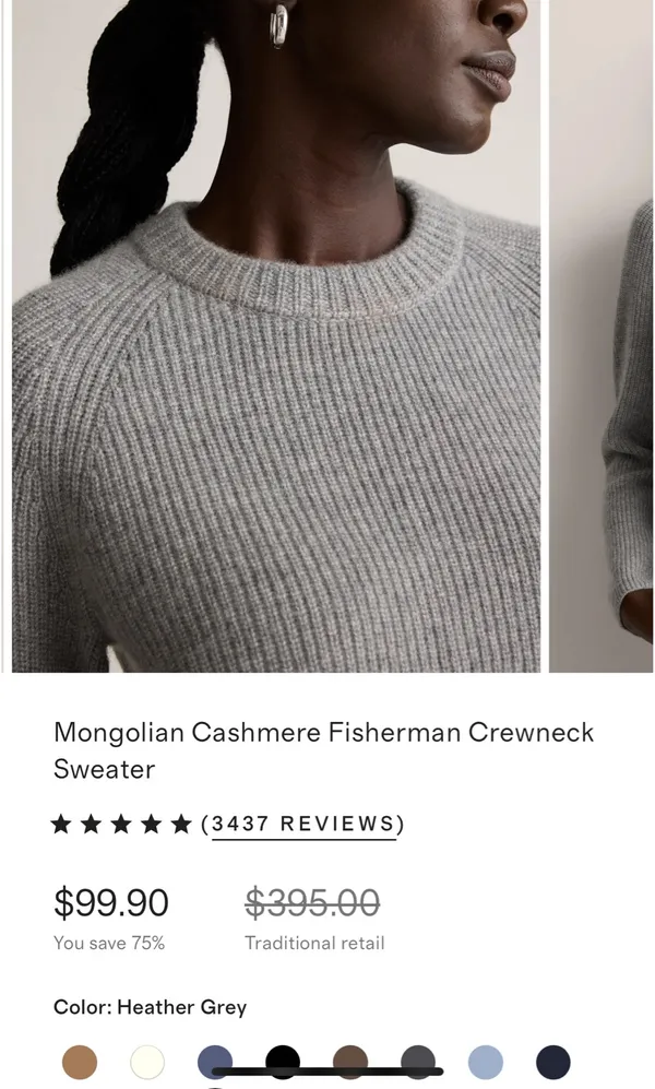 Quince Cashmere Crewneck Sweater - Image 2
